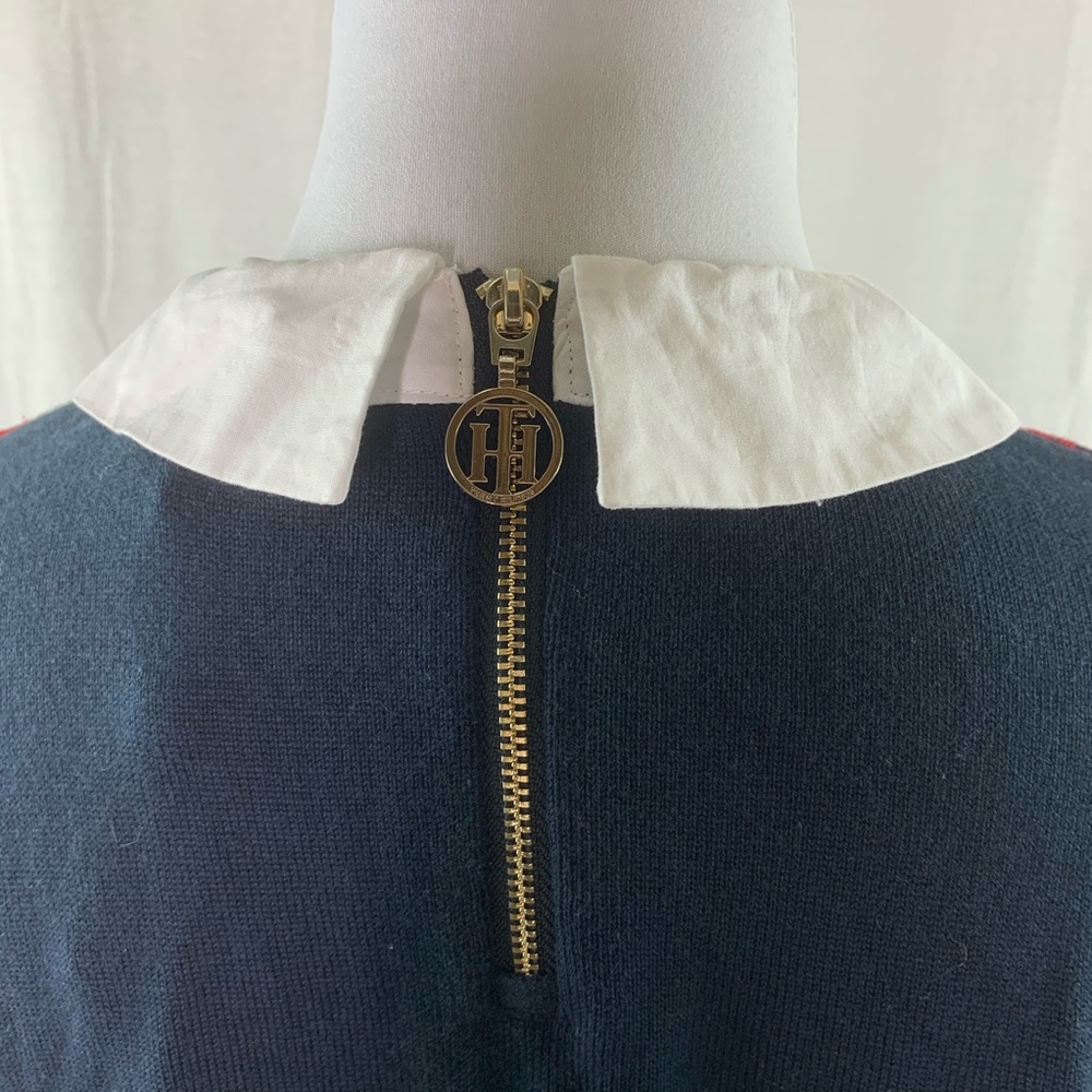 Tommy Hilfiger faux layered navy & red sweater NWT - Picture 6 of 11
